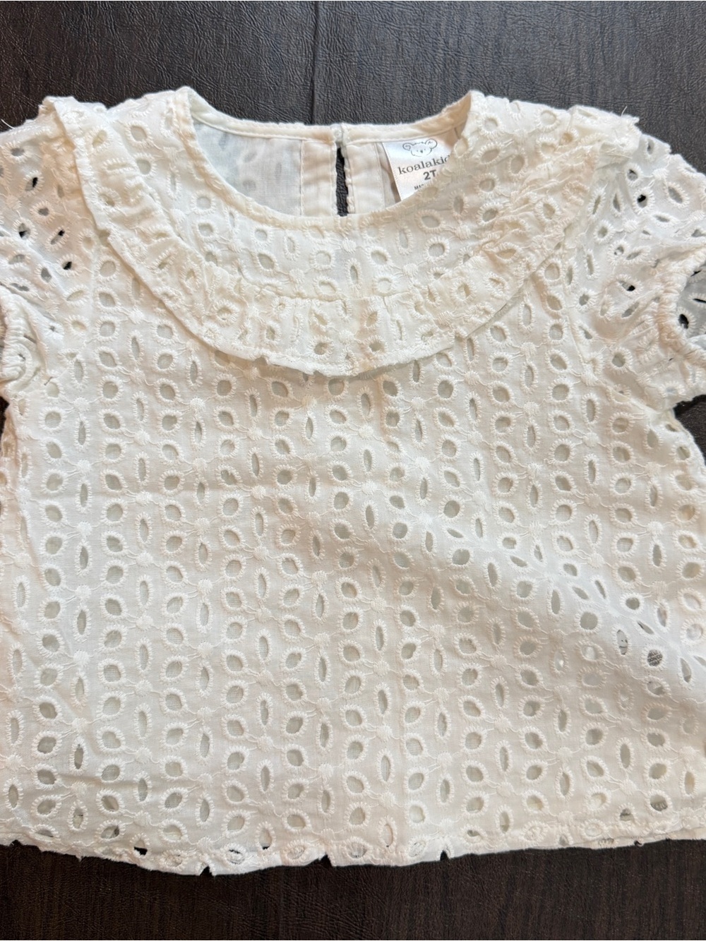 Koala Kids 2T White Eyelet Lace Top